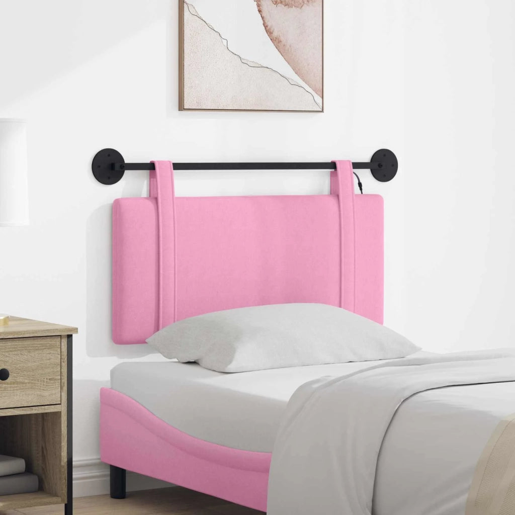 Testiera sospesa Con luce LED Rosa Tessuto 3423857