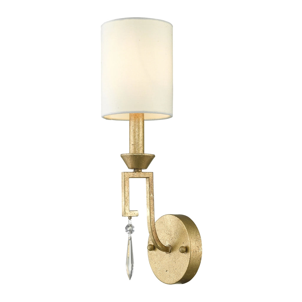 Applique Lemuria oro anticato paralume lino E14 Gilded Nola