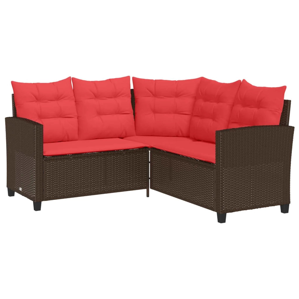 Set di divani da esterno 2 pcs Marrone e Rosso polyrattan 4103878