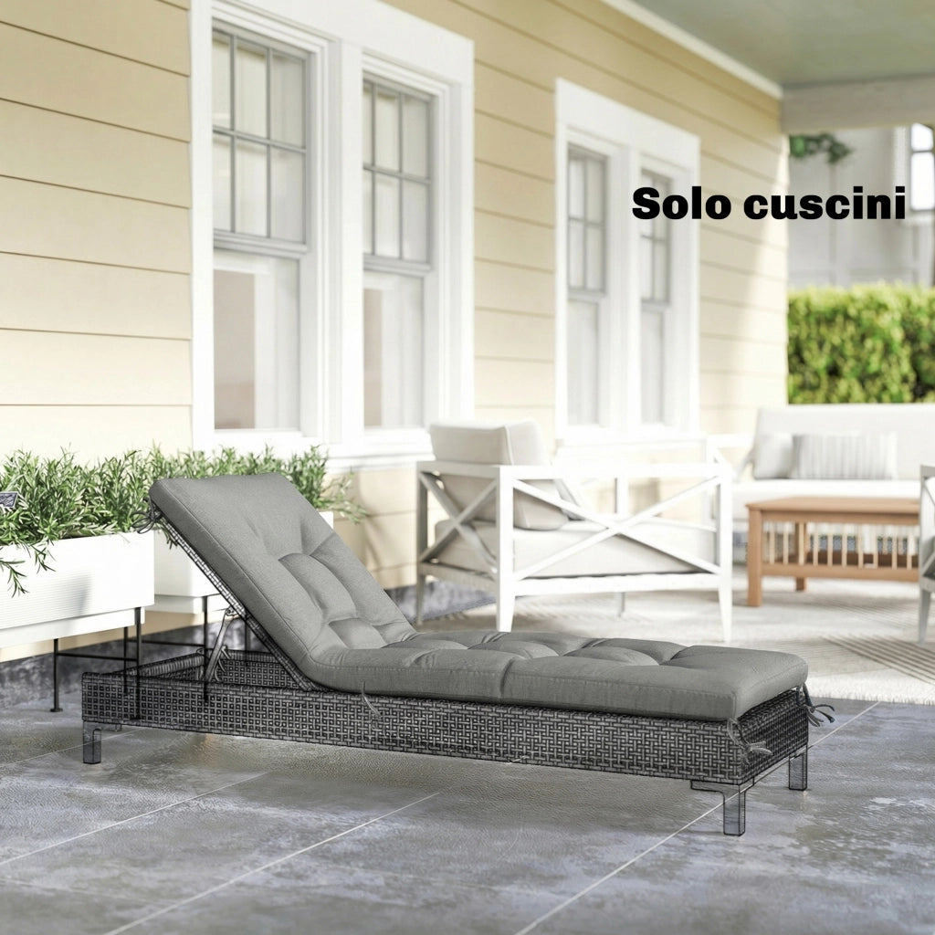 Cuscino per Poltrona da Esterno con Cinghie ¨C Xylo ¨C Grigio Chiaro