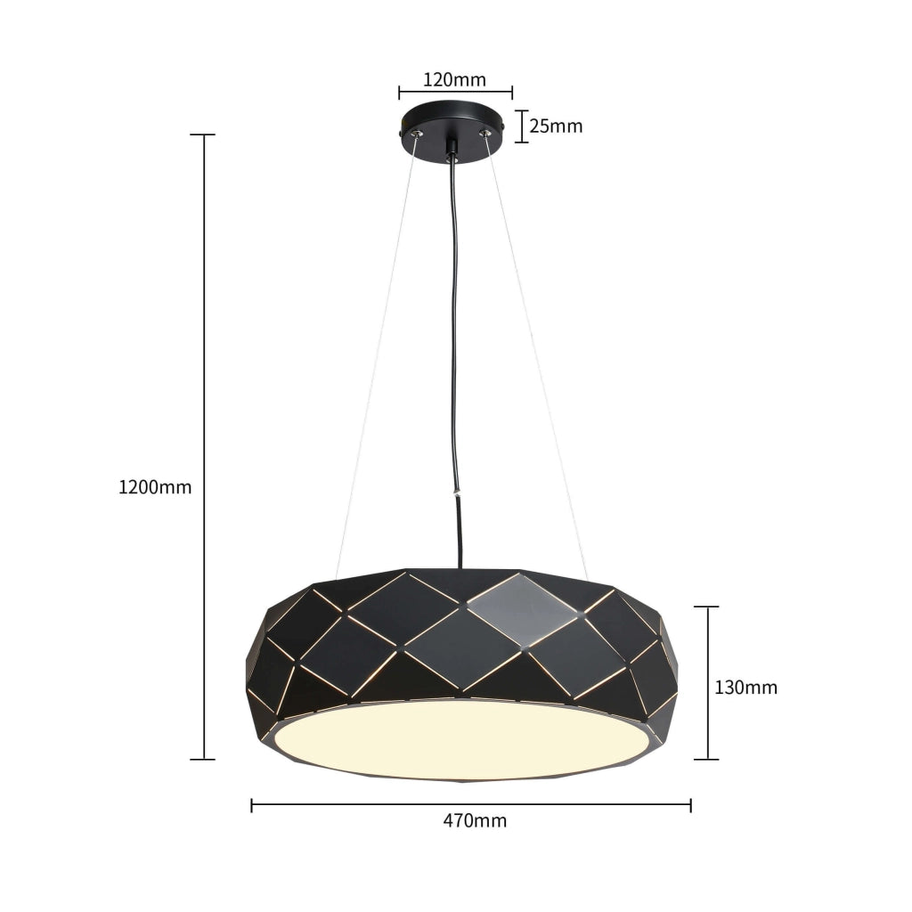 Lampada a sospensione Reus Light Prestige 3xE27 nera