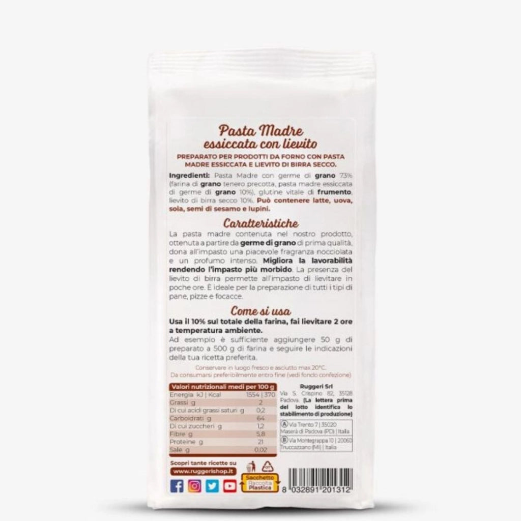 Ruggeri pasta madre essiccata con lievito 4 buste da grammi 250 ognuno