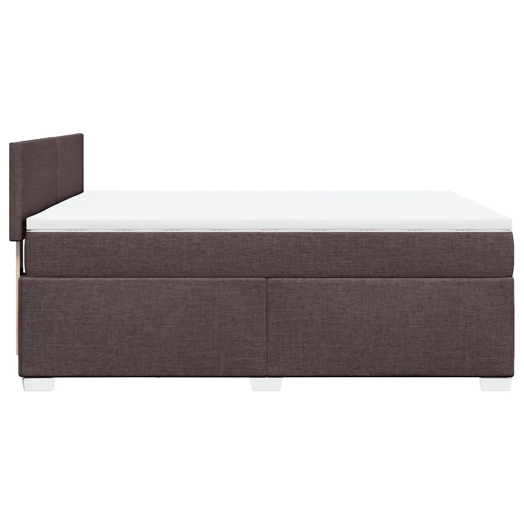 Giroletto a Molle con Materasso Marrone Scuro 140x190cm Tessuto 3285879
