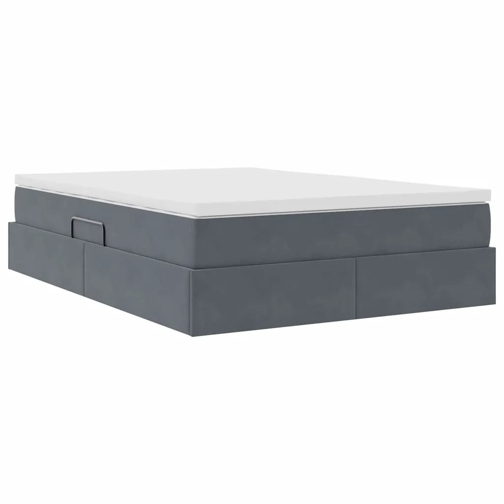 Letto con contenitore e materasso Grigio scuro 140 x 200 cm 3370306