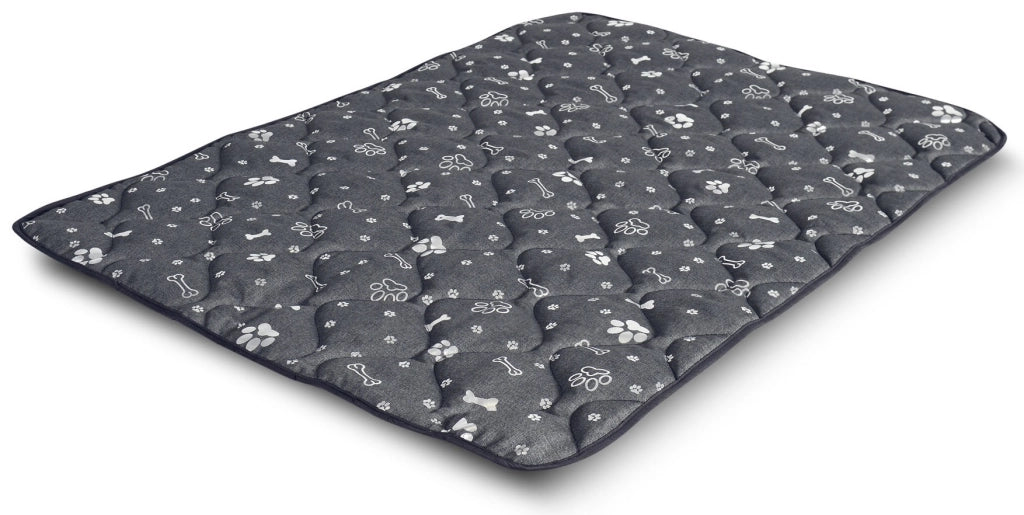 AIO FACTORY 100x70 cm Tappetino per cuccia per cani impermeabile Silver Bones