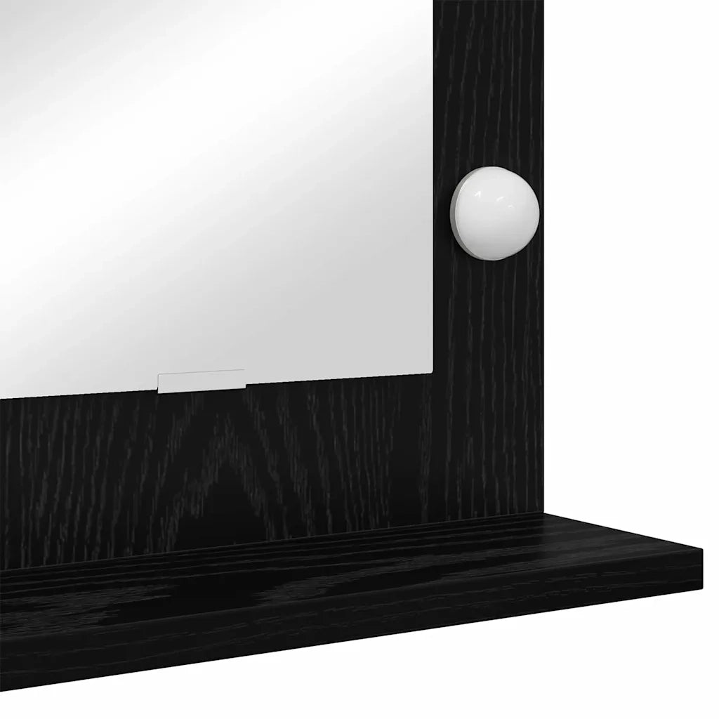 Specchio da Vanit¨¤ Rettangolare Rovere Nero 80 x 15 x 18 cm
