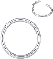 Piercing con Anello Segmentato Chirurgico in Acciaio 316L - Inclinabile - 1,6 mm di Diametro - 12 mm di Diametro Interno - Ipersensibilità Ridotta