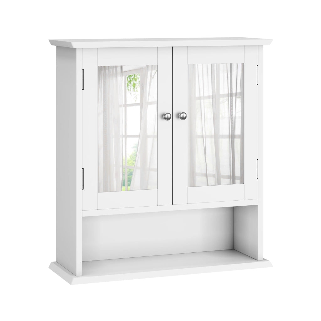 ARMADIO DA BAGNO con specchio 54,6 x 19,8 x 60 cm Bianco MDF