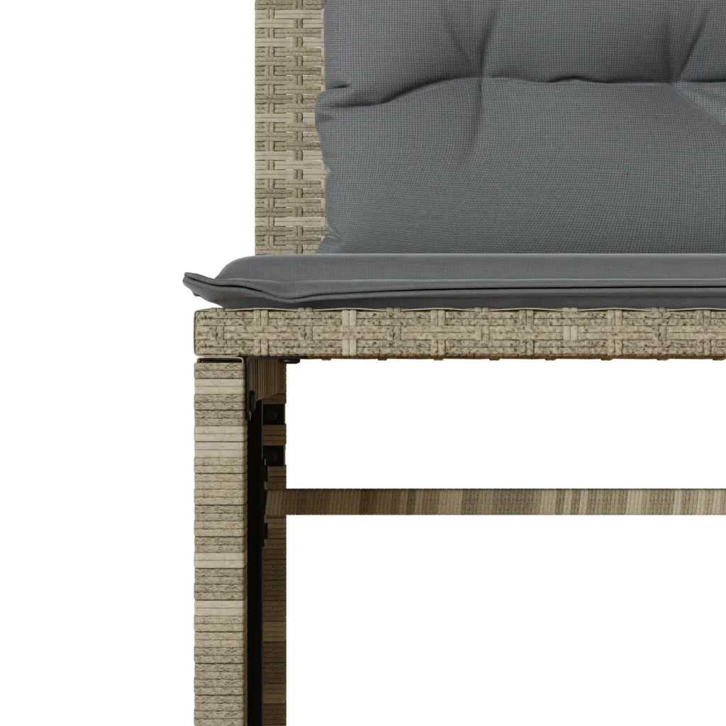 Set Divano da Giardino 4pz | Set Salotto da Giardino con Cuscini Grigio Chiaro Polyrattan