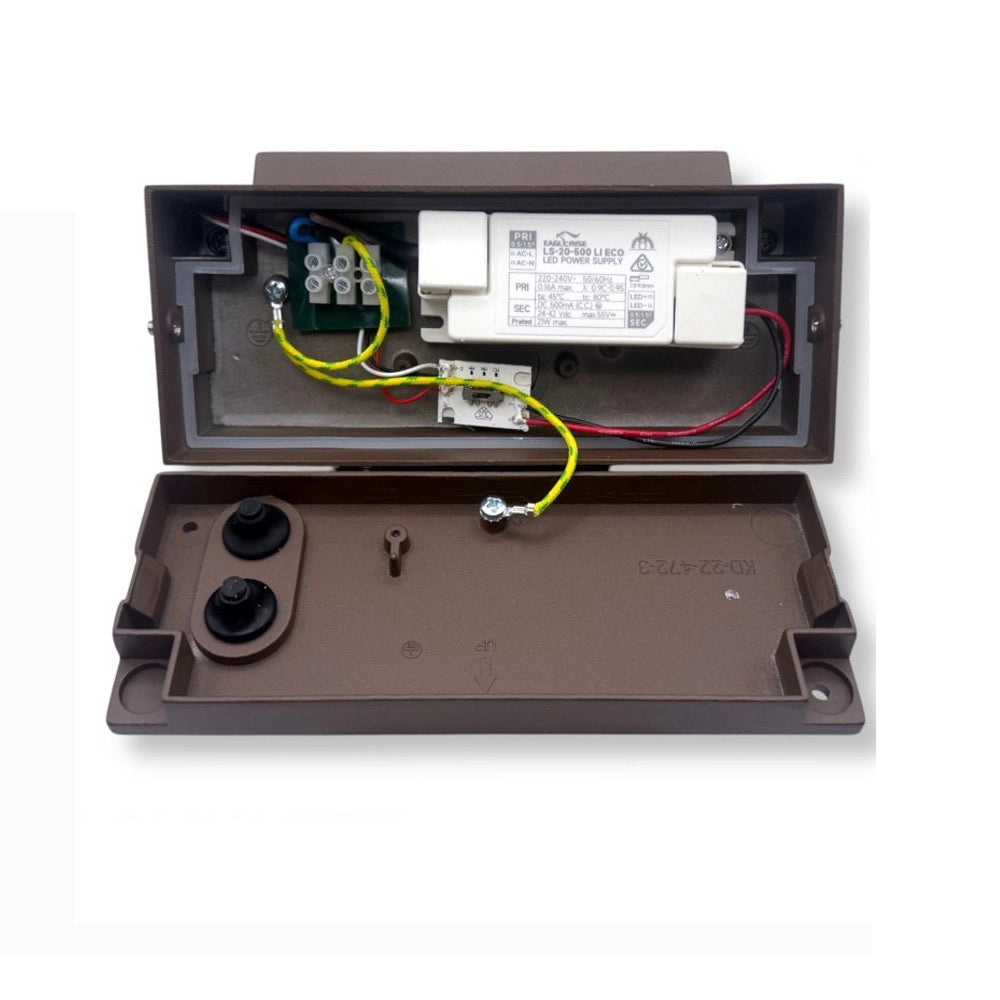 Trade Shop - Applique Parete Inclinabile Esterno 21w Tecnologia Cct 3 Tonalità Di Luce Ip65 472-3c - Marrone