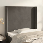 Testiera ad Orecchio-Testata con Orecchie Grigio Scuro 83x16x118/128 cm in Velluto 587146