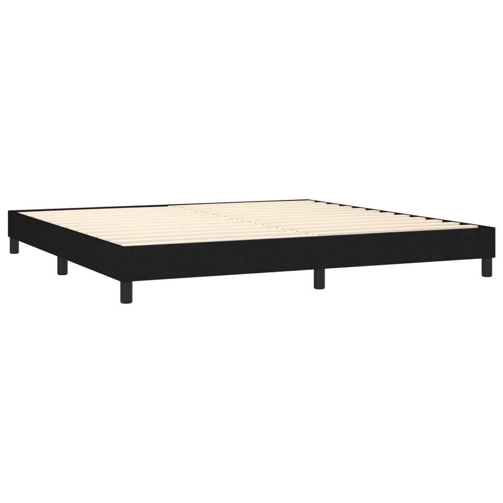 Letto a Molle Materasso e LED Nero 200x200cm in Tessuto 3133343
