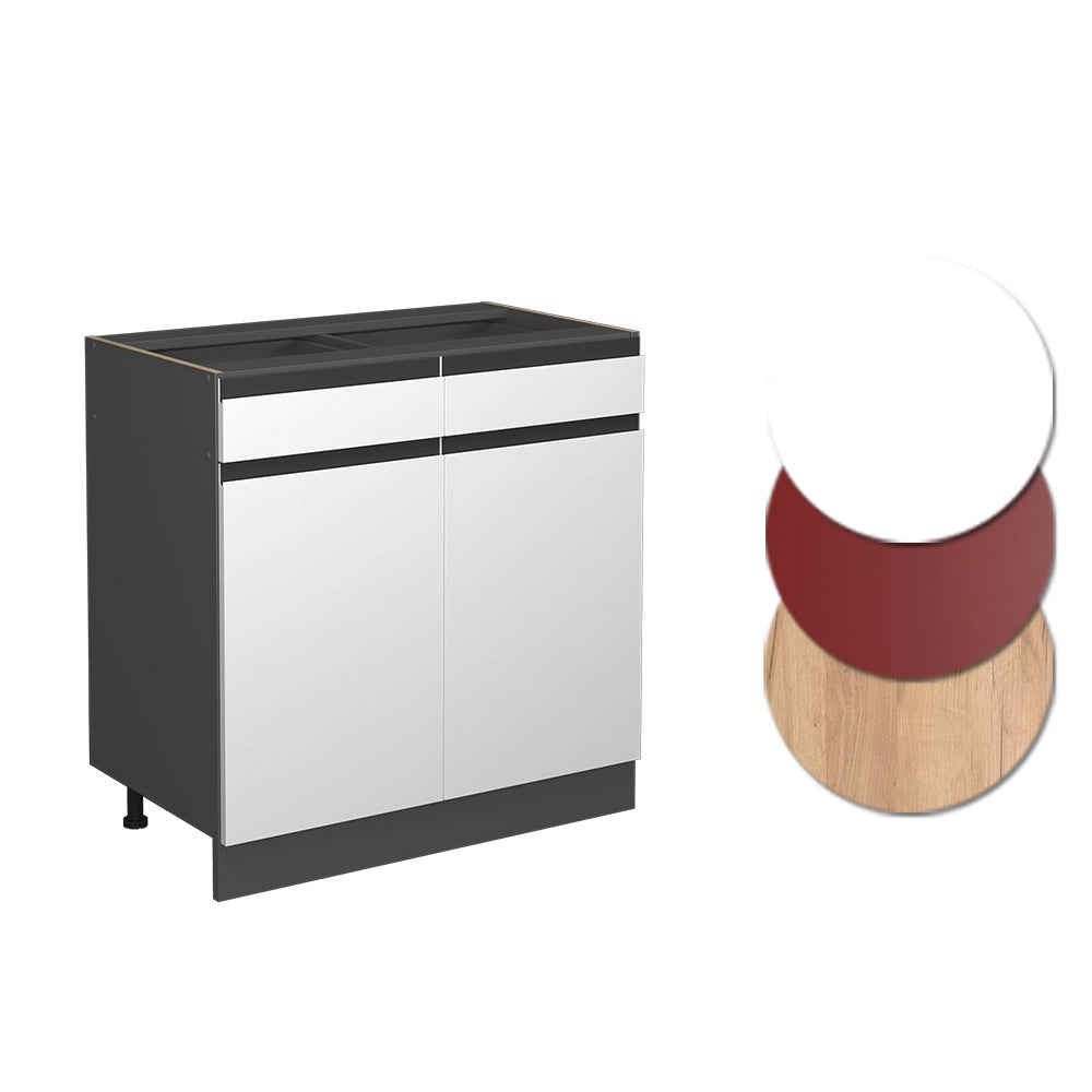 Vicco Mobiletto base per cucina Bianco 80 cm PL Marmo
