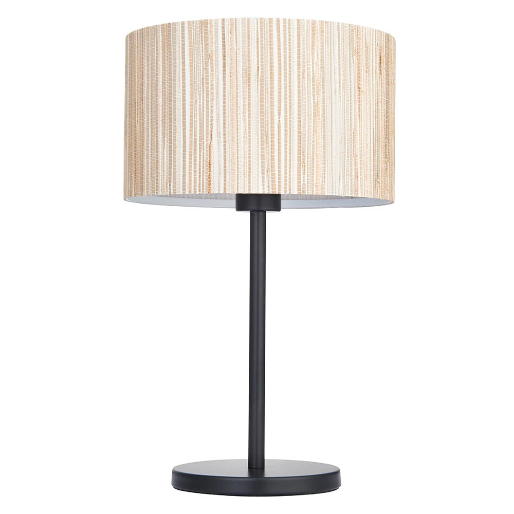 Lampada da tavolo Japandi beige in erba marina E27 Endon