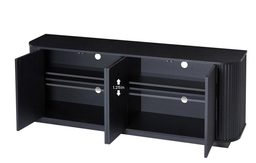 Credenza Buffet TV ¨C MINIMAL ¨C Nero, Legno, 162.5x38x61 cm