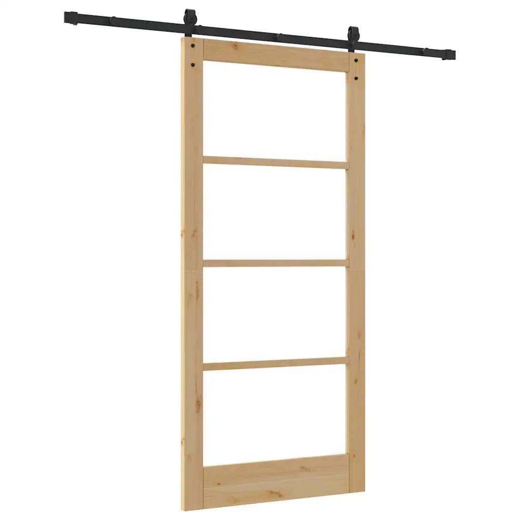 Porta scorrevole ORKDAL Naturale e Nero 93 x 202 cm 3331867