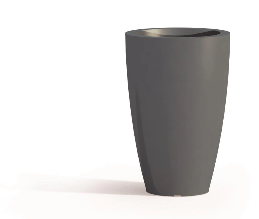 Vaso arredo interno ed esterno prisma round Grigio 50 cm