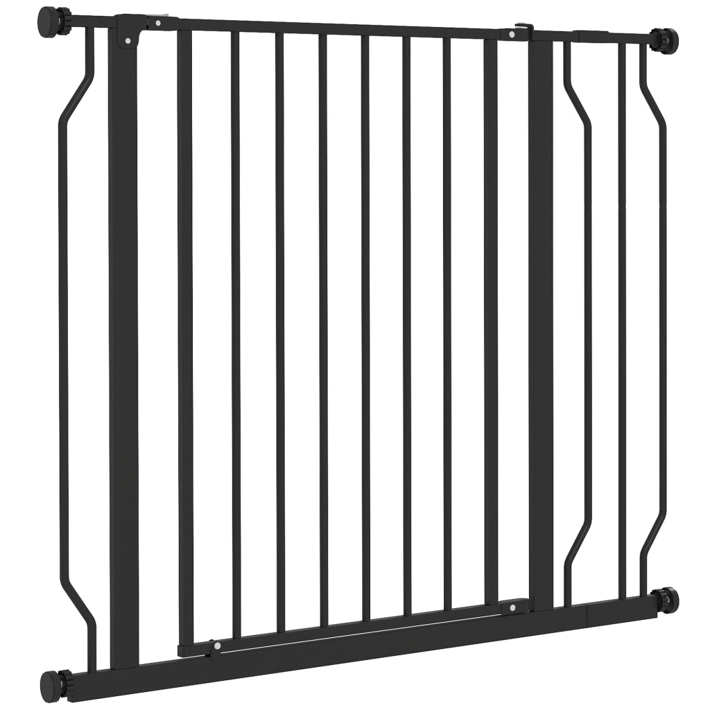 Cancello di Sicurezza per Cani Estensibile ¨C Minimal ¨C Nero, Acciaio e ABS, 75-95x76 cm
