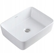 Lavabo da appoggio in ceramica, bianco, rettangolare, 49x38 cm