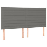 Testiera | Testata Grigio Scuro 200x5x118/128 cm Tessuto