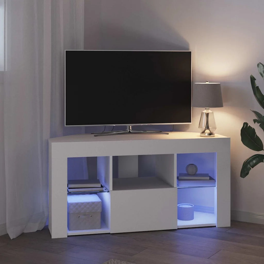 Mobile TV LED Angolare Bianco 100 x 40 x 50 cm 889795