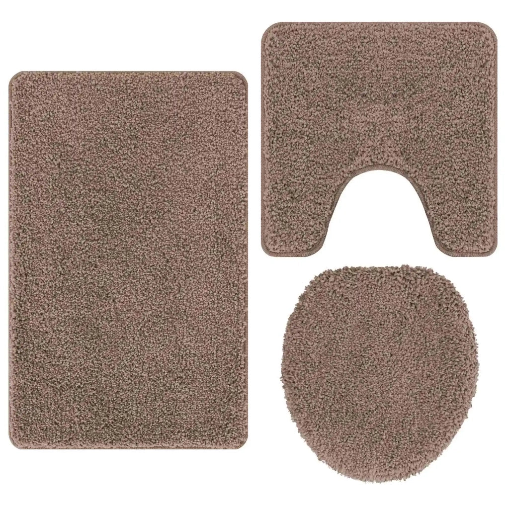 Set di tappetini antiscivolo per il bagno 3 pcs Marrone PP 4019867