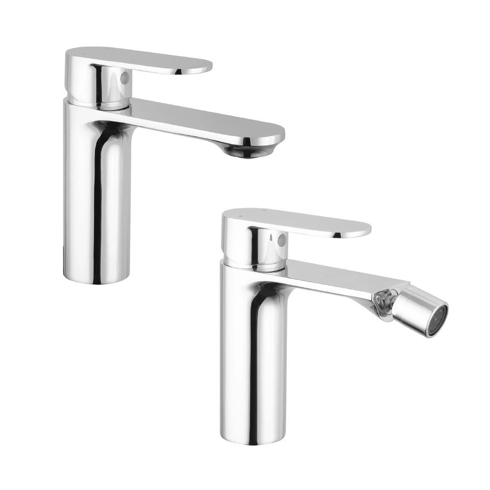 Coppia miscelatori lavabo bidet senza scarico cromato | Kerry