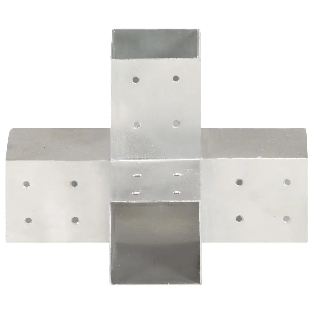 Connettori per Pali a Forma di X 4 pz Metallo Zincato 81x81 mm 145468