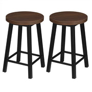 Set di 2 Sedute Bassissime - Seduta, Sedutina, Sedutine, Sedia - Legno e Metallo - Nero con Moka 30x45cm