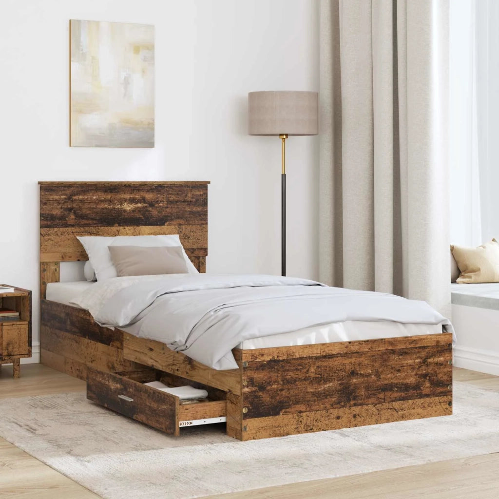 Struttura del letto con testiera Legno vecchio 100 x 200 cm 3408306