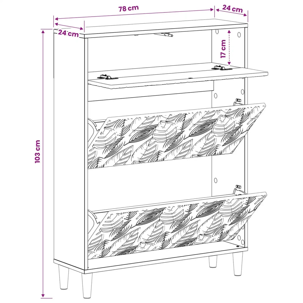 Mobile per scarpe DELFT 78 x 24 x 103 cm Legno ingegnerizzato 897098