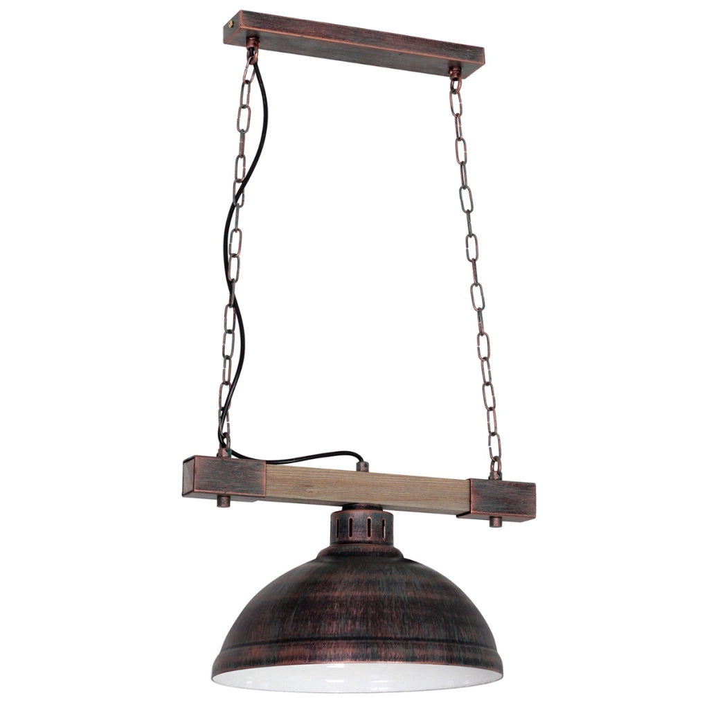 Lampada sospesa loft marrone legno Hakon E27 Luminex