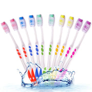 Trade Shop - Set 10 Pezzi Spazzolini Spazzolino Da Denti Setole Morbide Proteggi Gengive -