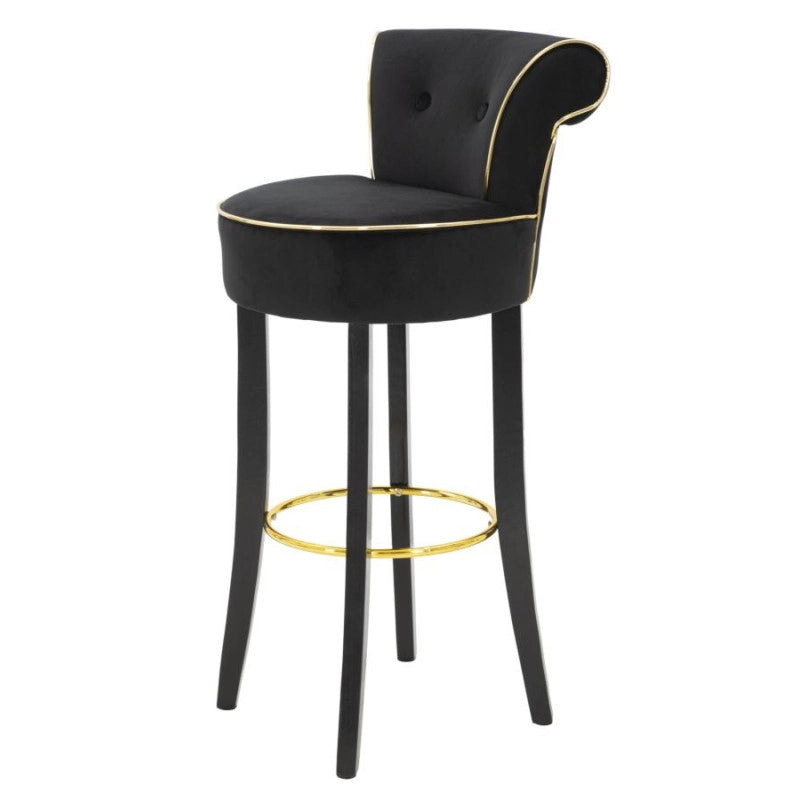 Sgabello Bar Luxy Nero cm 46x48x96