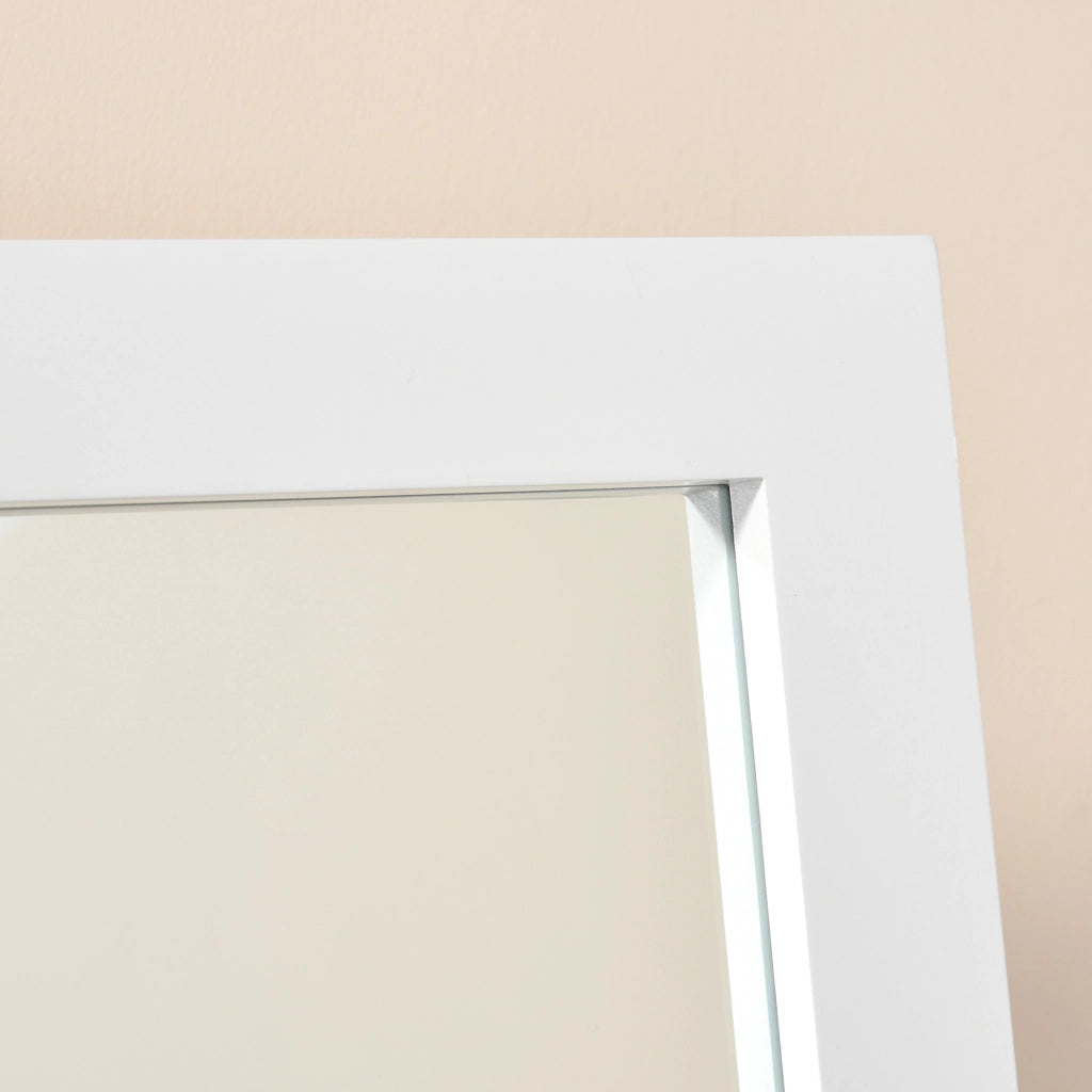 Specchio da Parete con Piede Bianco ¨C Zephmum ¨C MDF 47x46x148 cm