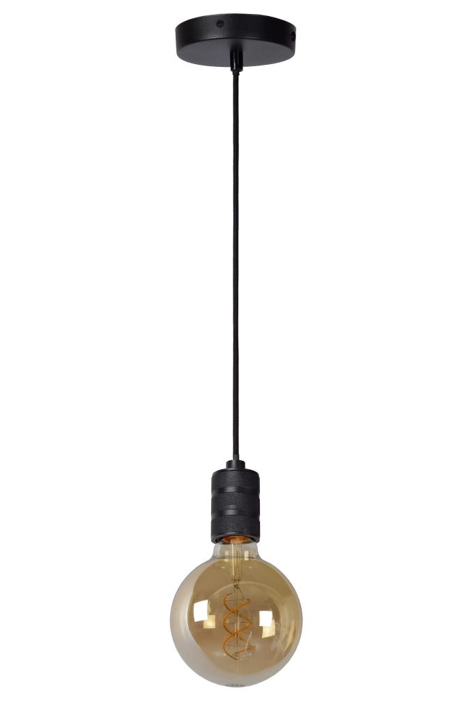 Lampada a sospensione moderna nera Jova E27 60W Lucide