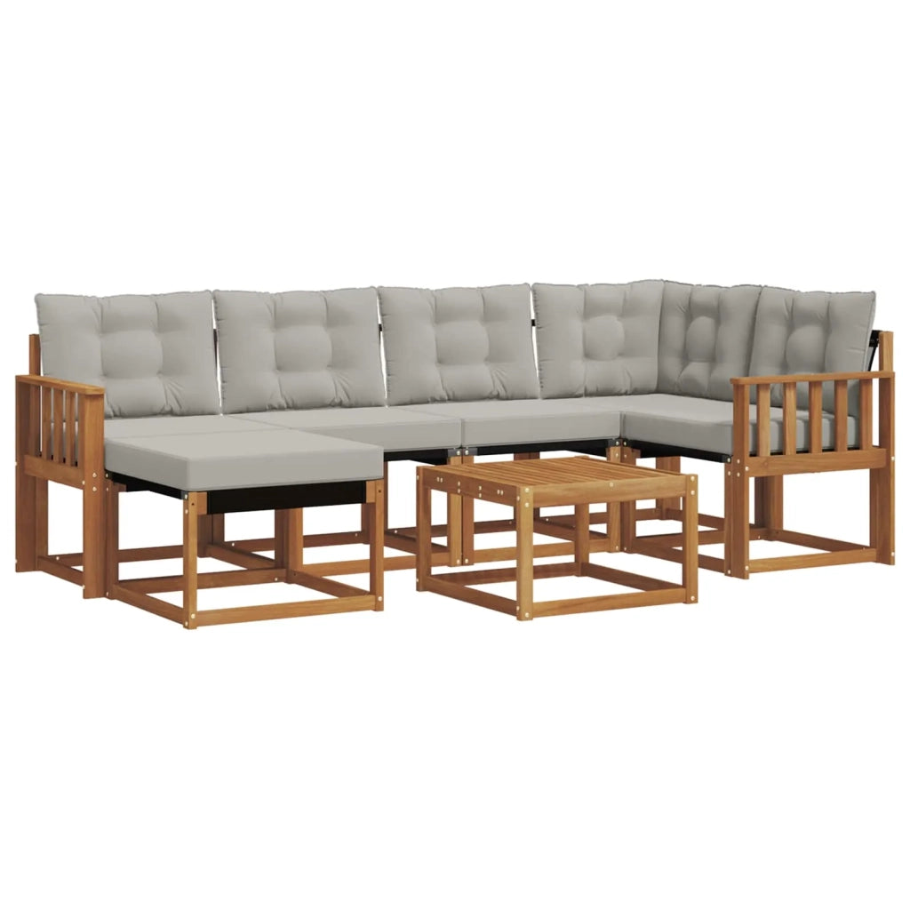 Set di divani da esterno 7 pcs Grigio Naturale e Chiaro 3368854