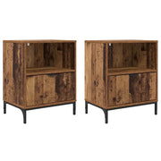 Set di 2 Comodini | Armadio da Notte | Mobiletto da notte Legno vecchio 49 x 36 x 61 cm