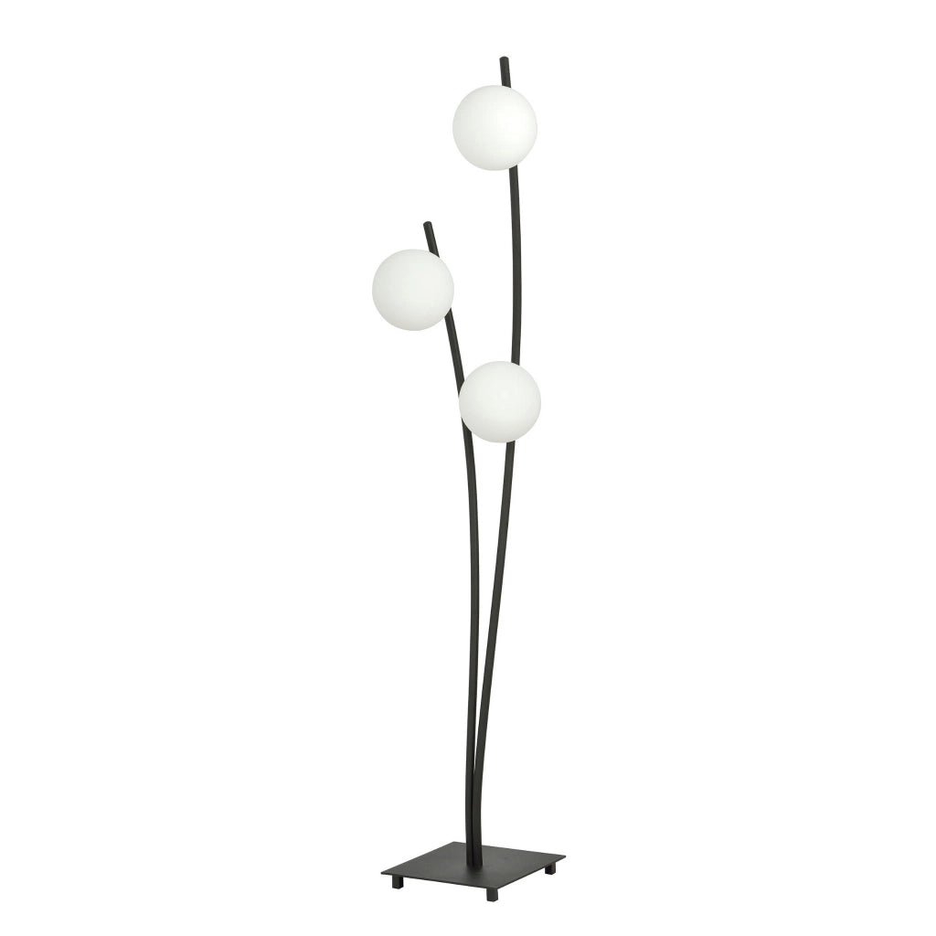 Lampada da terra Emibig Hunter nera/opale 3xE14 150cm