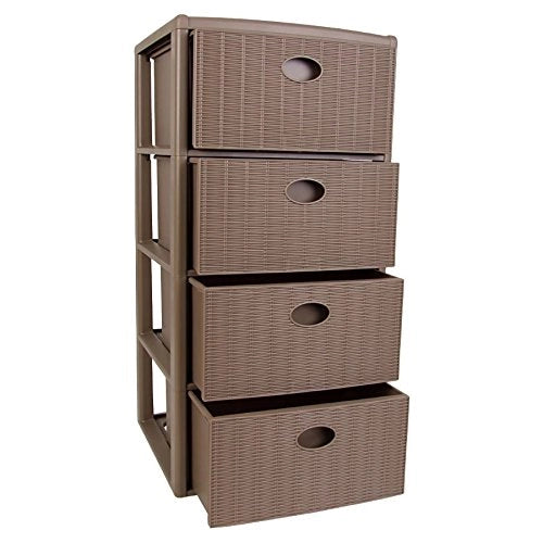 Cassettiera Elegance 4 Cassetti Cm 40 x 40X80 H Colore Tortora Stefanplast
