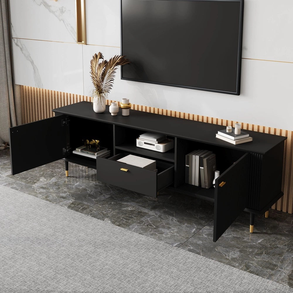 Mobile TV con Cassetti e Ripiani ¨C MINIMAL ¨C Bianco, Ante Soft-Close
