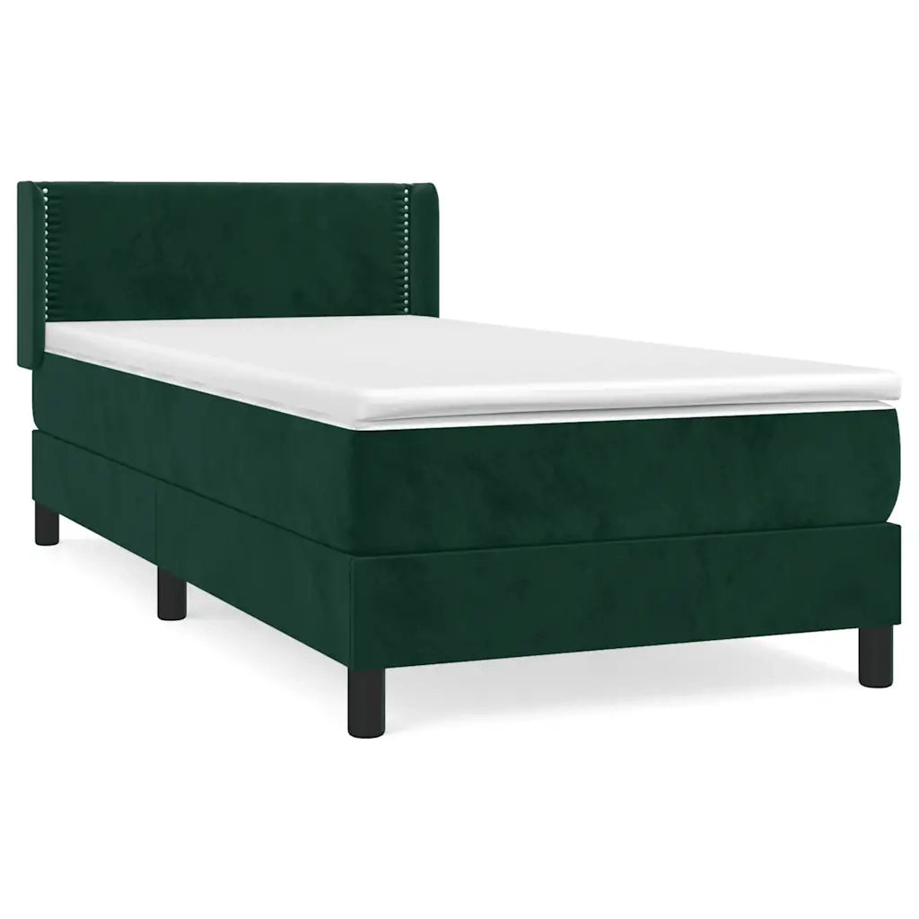 Giroletto a Molle con Materasso Verde Scuro 100x200 cm Velluto 3130886