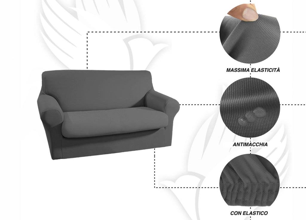 Copridivano E Copri Poltrona Antimacchia Sofà Elasticizzato Modello Magico - Poltrona - Verde