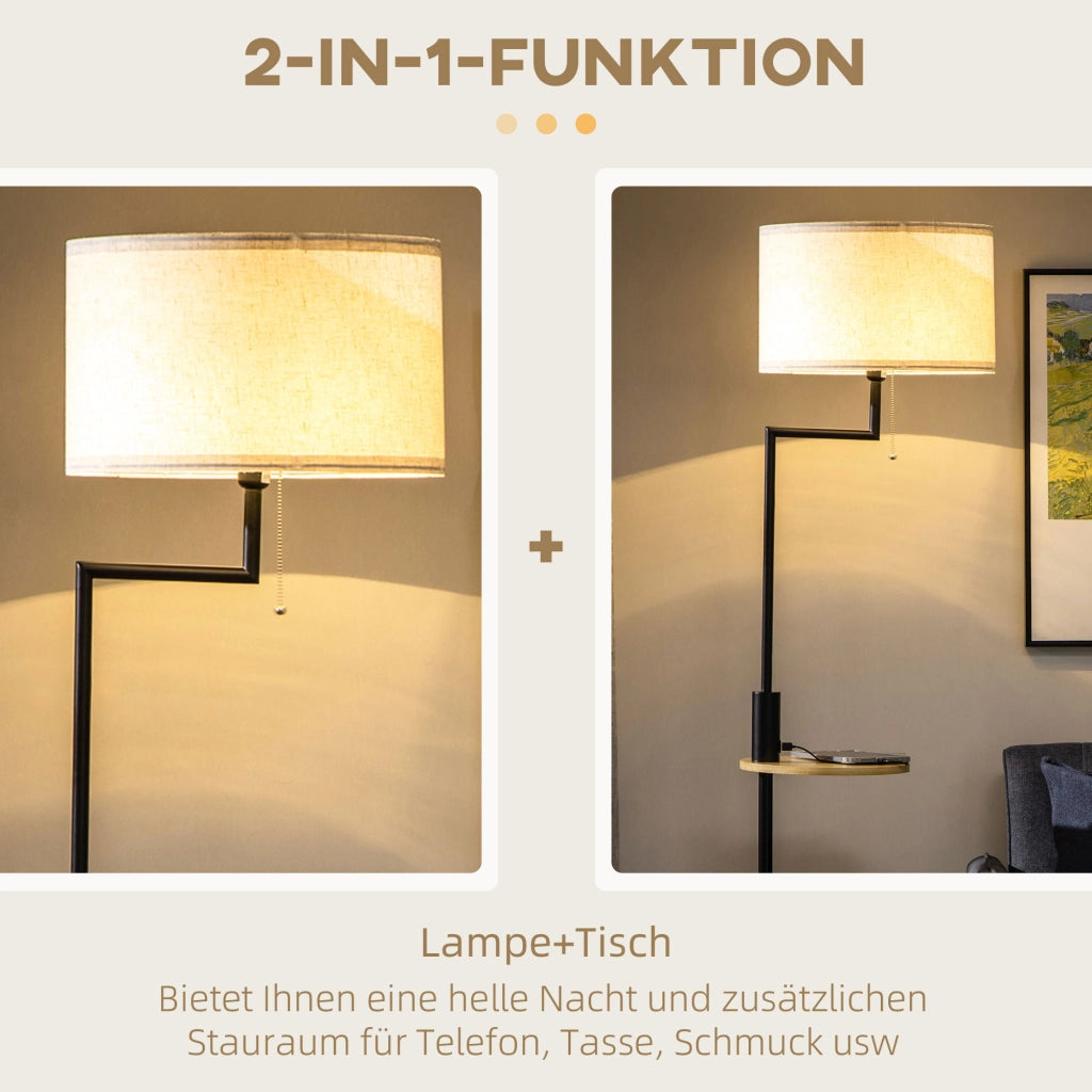 Lampada da Terra con Libreria ¨C Xylo ¨C Bamb¨´ Naturale e Nero