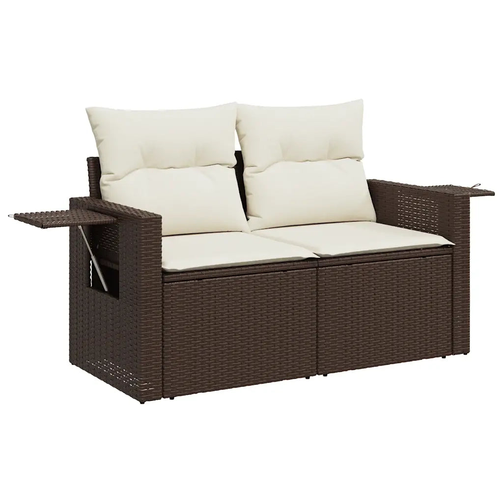 Set Divano da Giardino 6 pz con Cuscini Marrone in Polyrattan 3220182