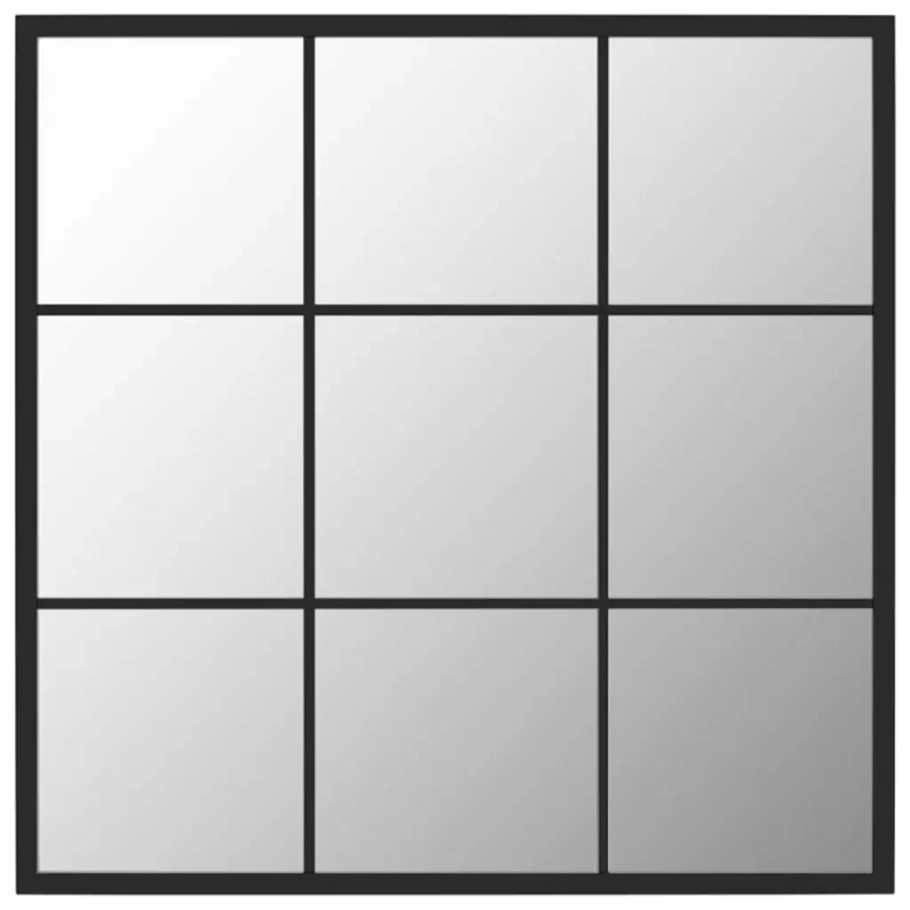 Specchio da Parete Nero 60x60 cm in Metallo