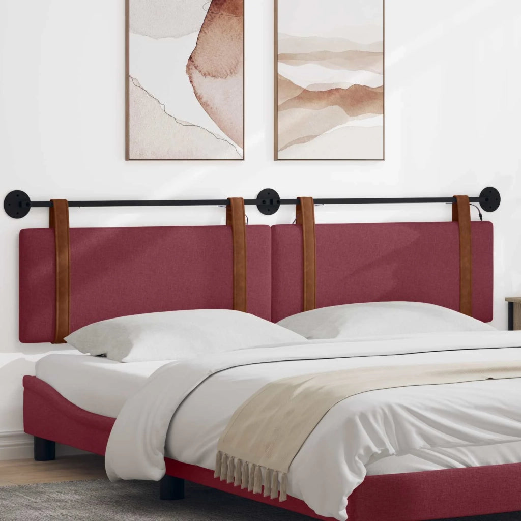 Testiera | Testata sospesa Con luce LED Rosso Vino PU Antico