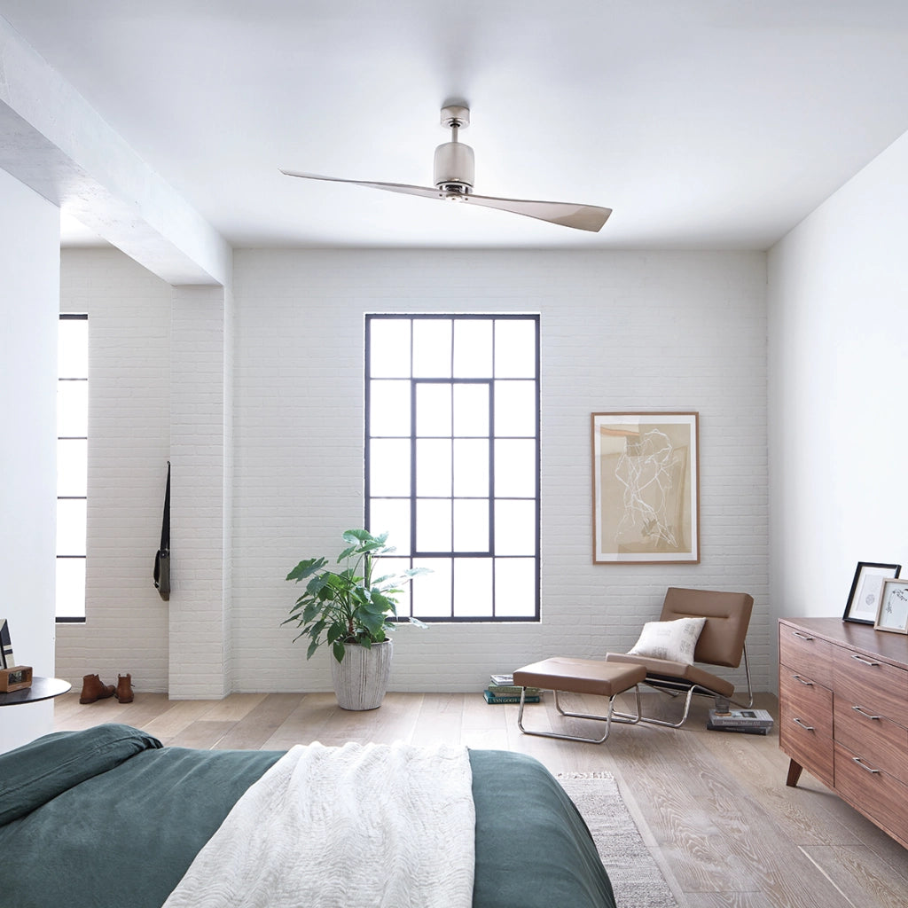 Kichler Ferron ventilatore soffitto 152cm nichel, telecom.