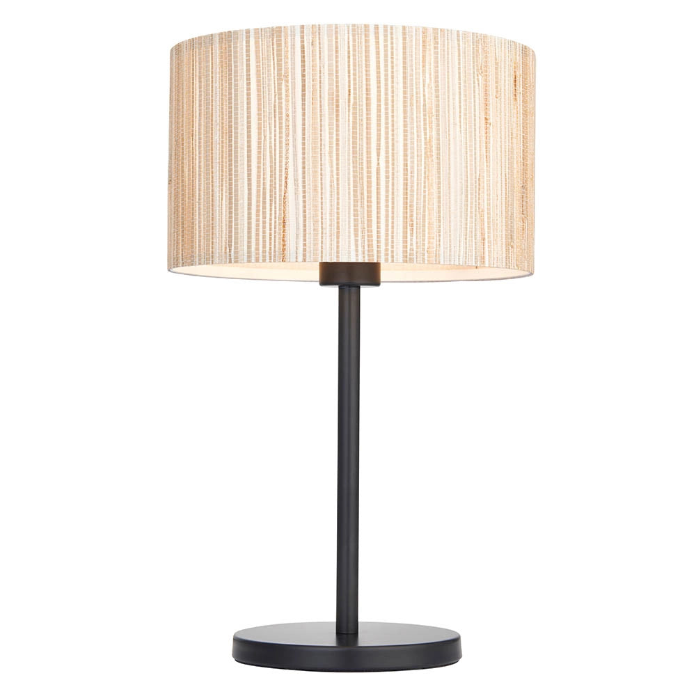 Lampada da tavolo Japandi beige in erba marina E27 Endon
