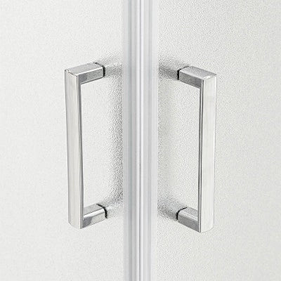 Set maniglie per porta doccia dentro-fuori cromate design squadrato